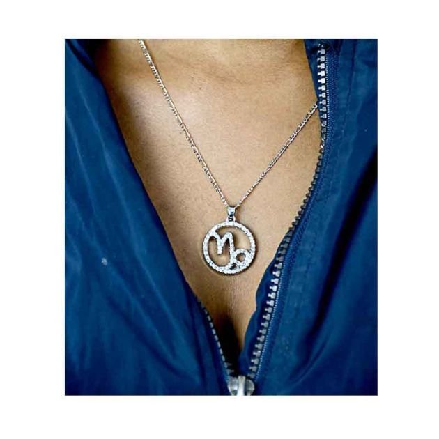 collier star fashion au signe de zodiaque du capricorne - couleur argent