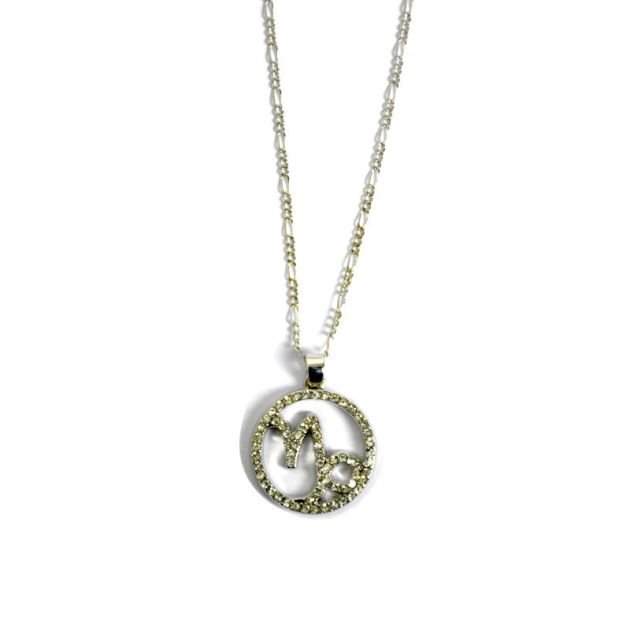 collier star fashion au signe de zodiaque du capricorne - couleur argent